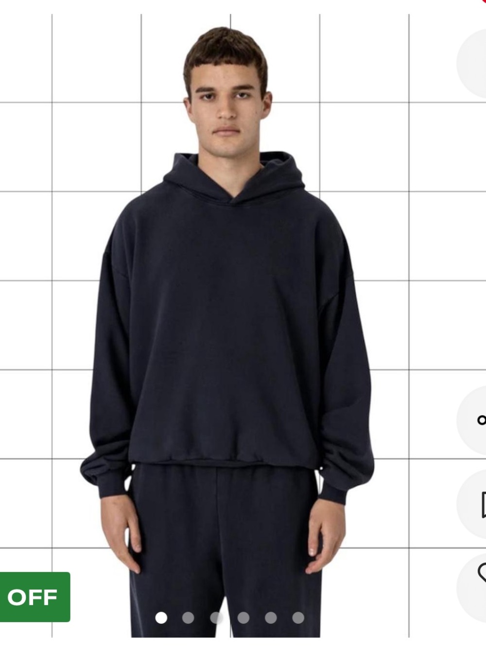 Los Angeles Apparel Black plush fleece imperfect hoodie